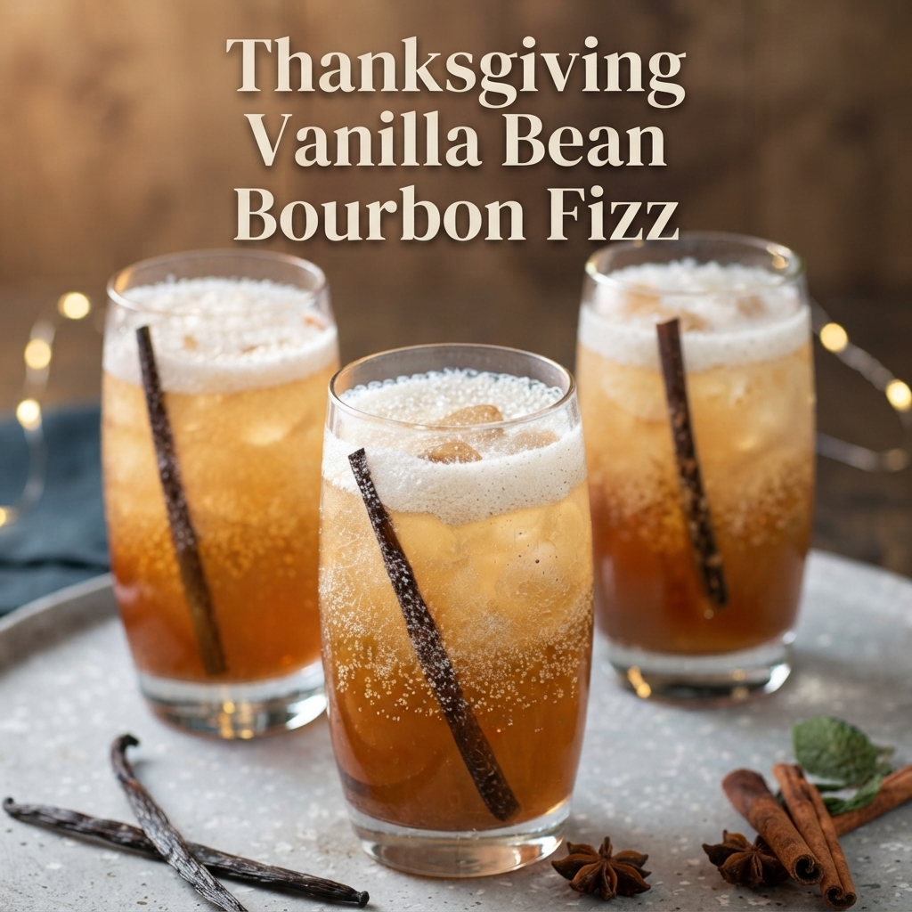 Thanksgiving Vanilla Bean Bourbon Fizz