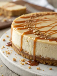 Cheesecake with Caramel Drizzle