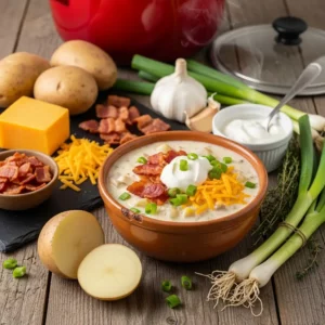 Slow Cooker Loaded Baked Potato Soup ingredients