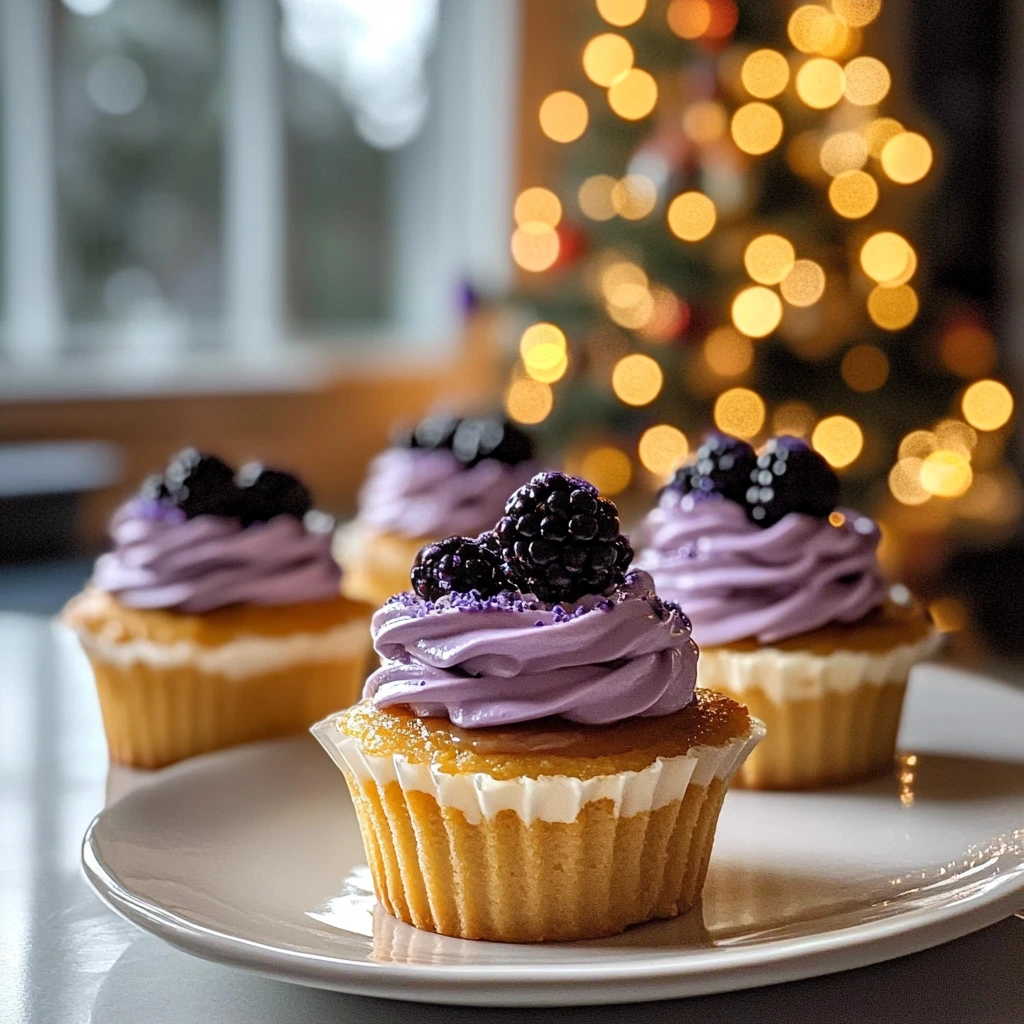 Mini Blackberry Lavender Cheesecakes