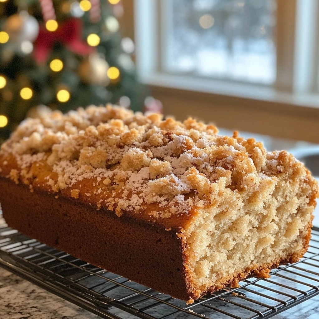 Eggnog Quick Bread with Crumb Topping