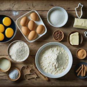 Fresh ingredients for preparing The Perfect No-Spread Cut-Out Sugar Cookies: 7 Secrets for the Ultimate Never-Fail Treat