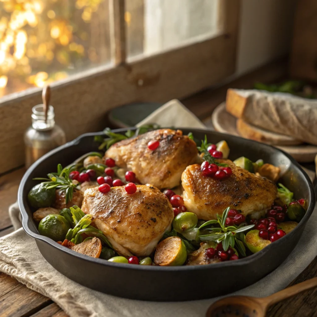 Honey-Chili Brussels Sprouts & Chicken Thighs