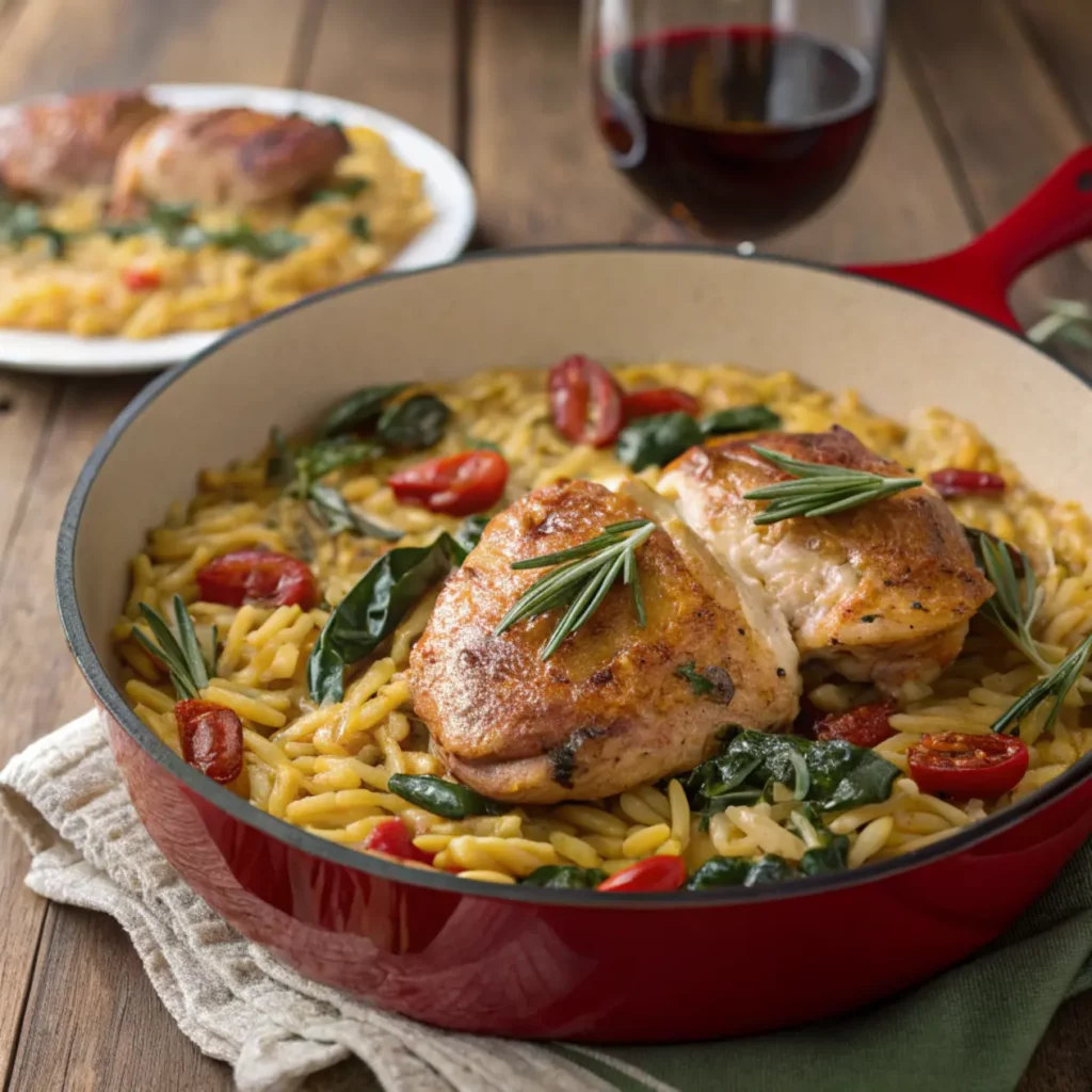 One-Pot Creamy Sun-Dried Tomato Orzo