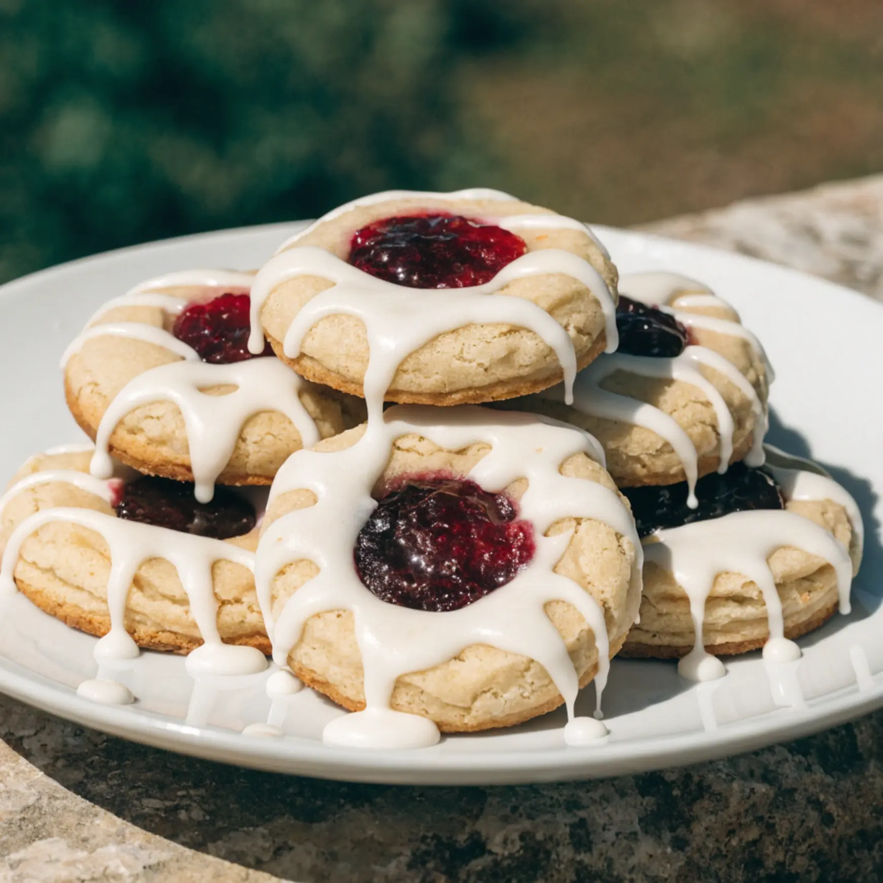 White Chocolate Raspberry Thumbprint Blossoms