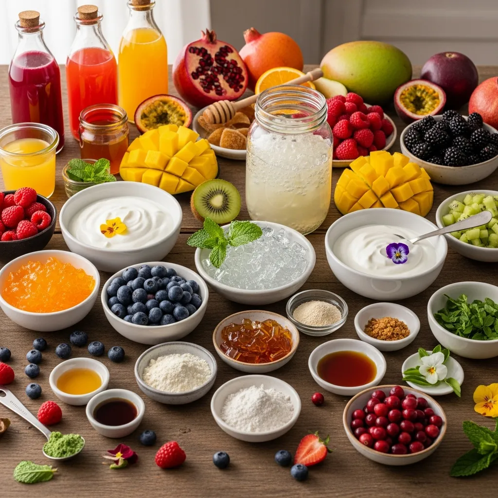 Ingredients for Probiotic Fruit Jelly Cloud Bites