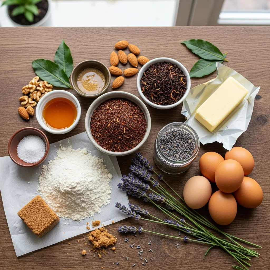 Ingredients for Hojicha Lavender Heritage Loaf