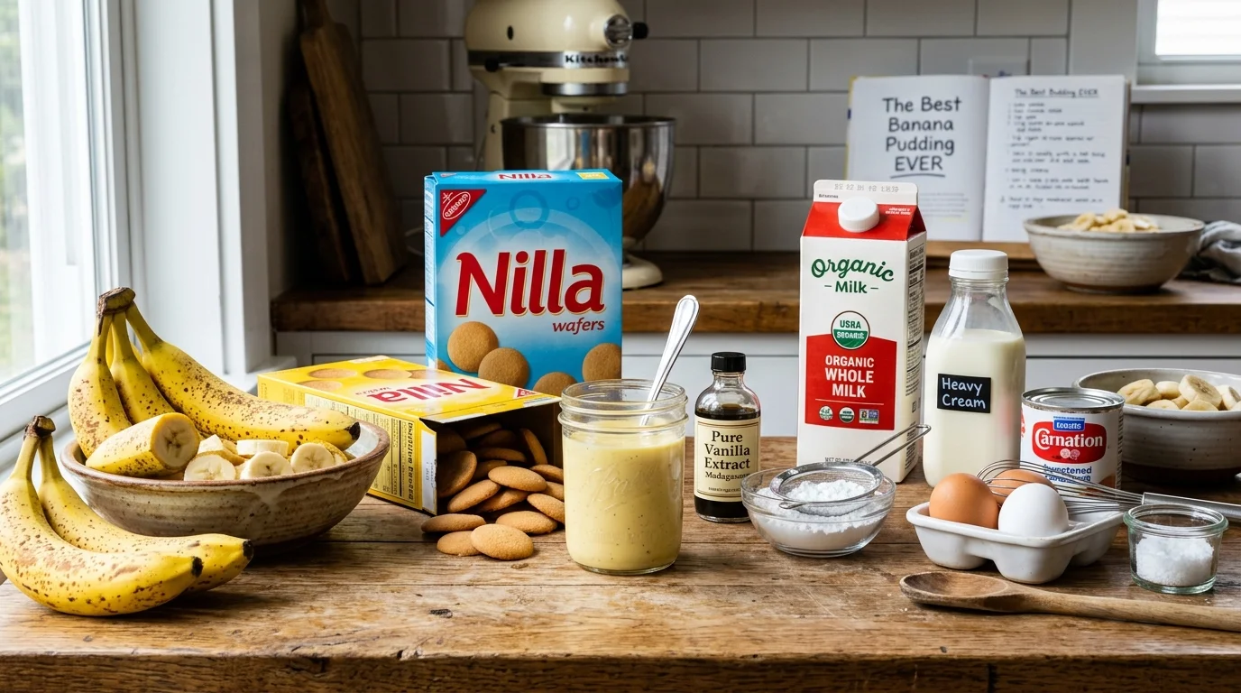 Ingredients for The Best Banana Pudding EVER