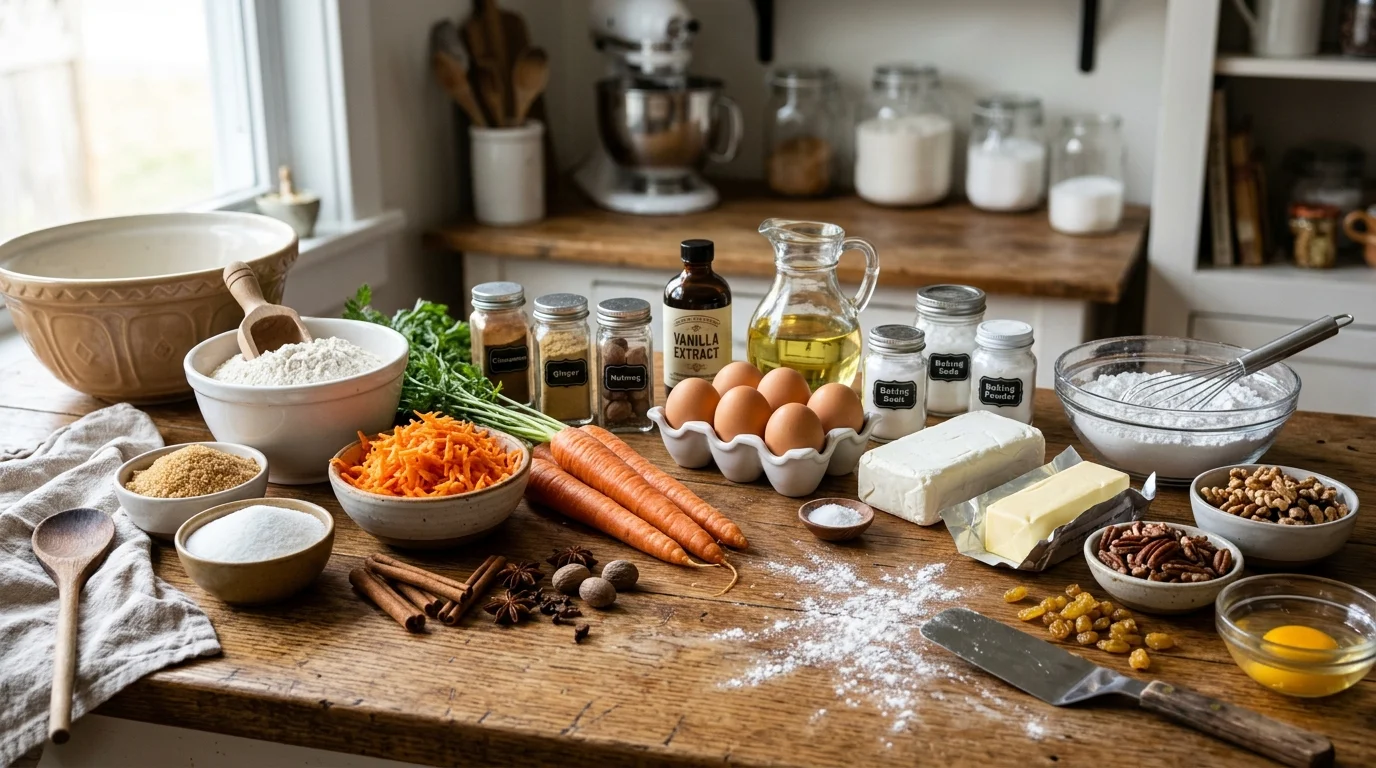 Ingredients for Carrot Cake Roll