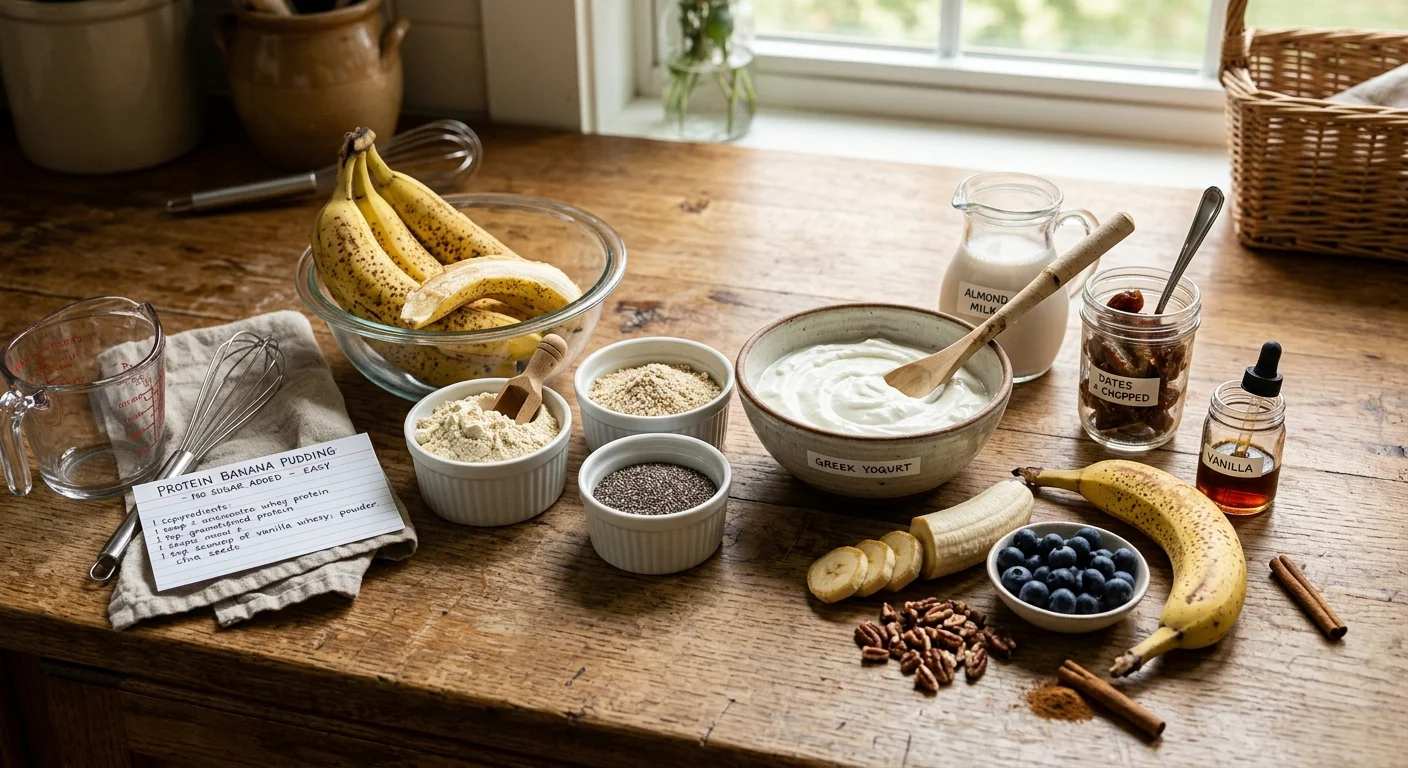 Ingredients for Protein Banana Pudding — Easy, No Sugar Added
