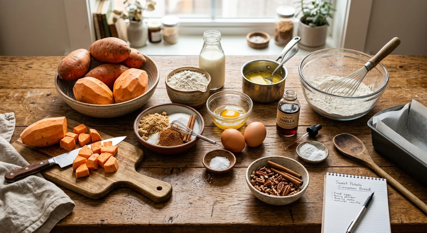 Ingredients for Classic Sweet Potato Cinnamon Bread