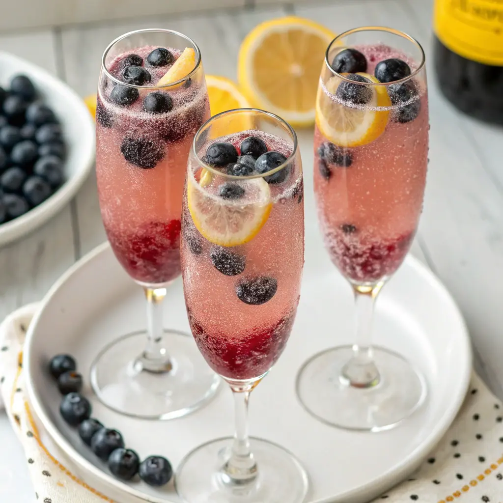 Sparkling Lemon Blueberry Mimosa