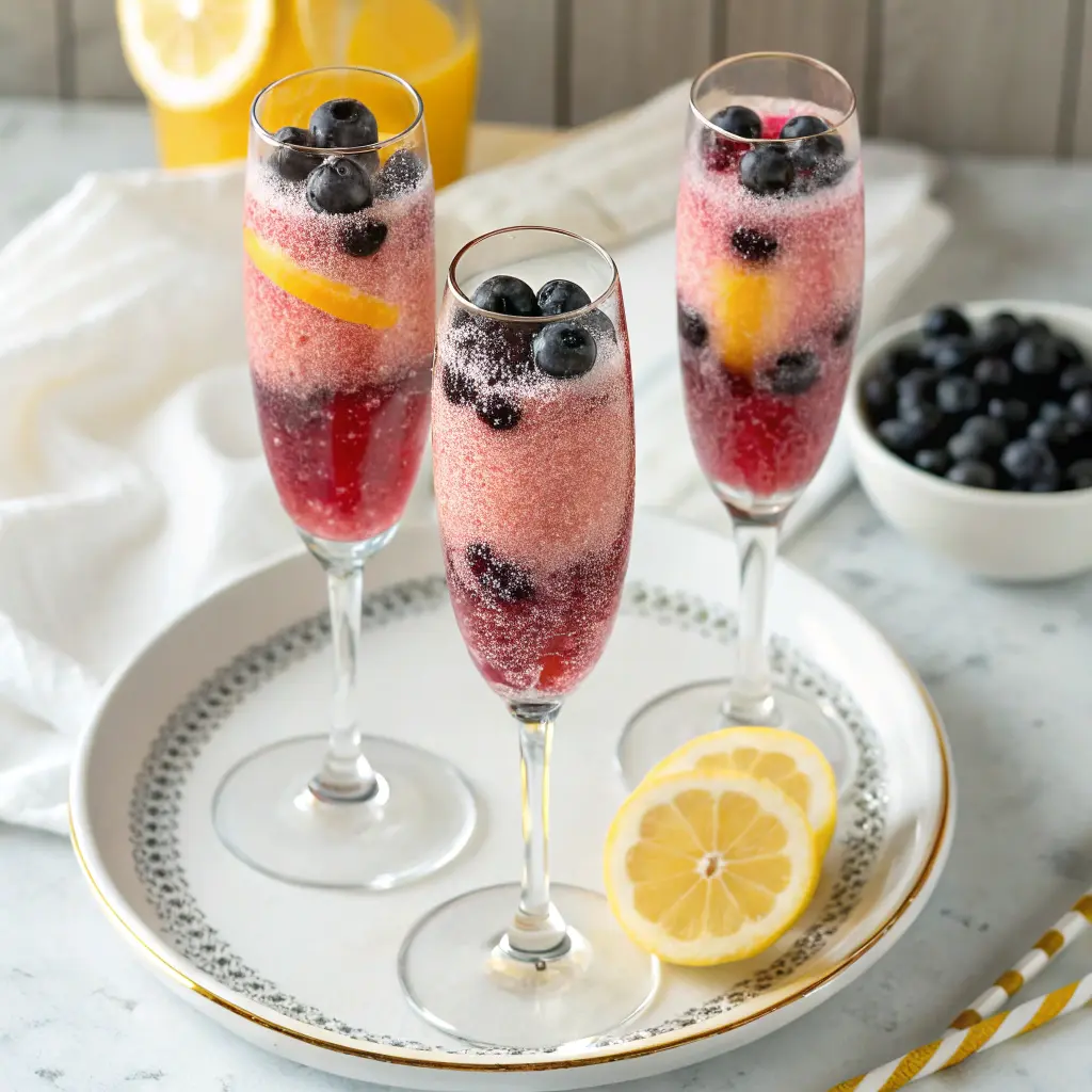 Sparkling Lemon Blueberry Mimosa