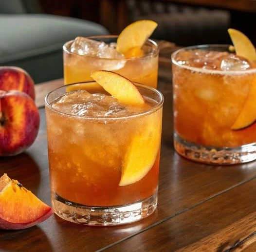 Smoked Peach Maple Bourbon Smash