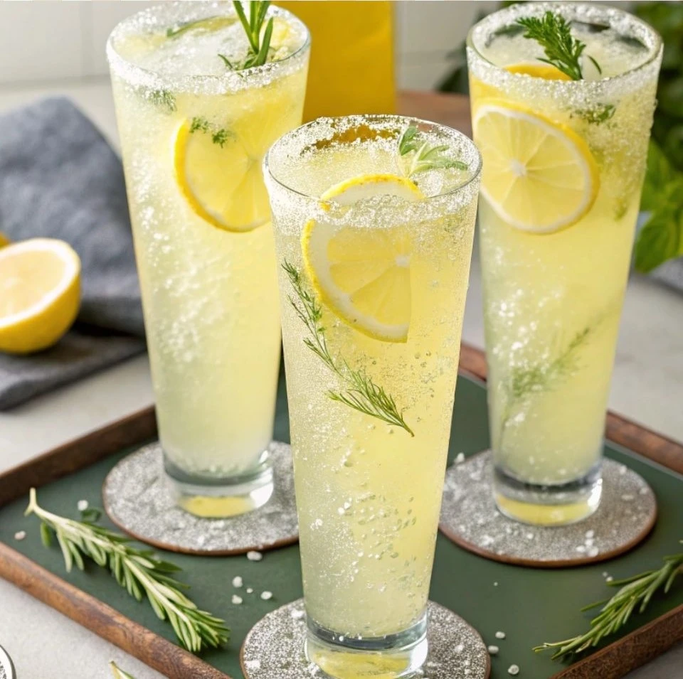 Lemon Herb Limoncello Gin Fizz