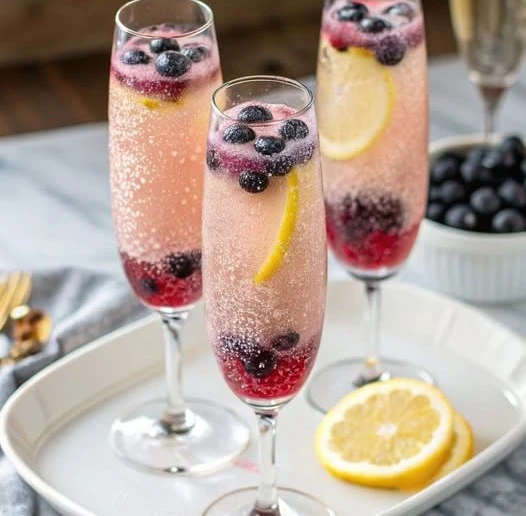 Sparkling Lemon Blueberry Mimosa