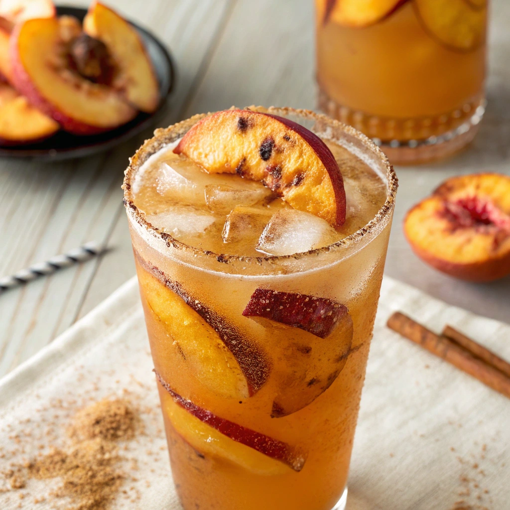 Grilled Peach Maple Bourbon Sour Recipe