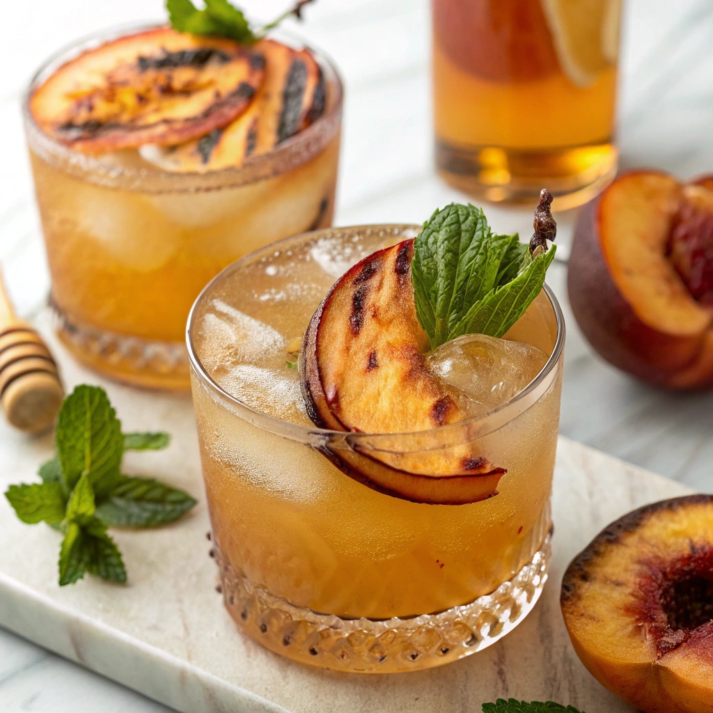 Grilled Peach Maple Bourbon Sour Recipe