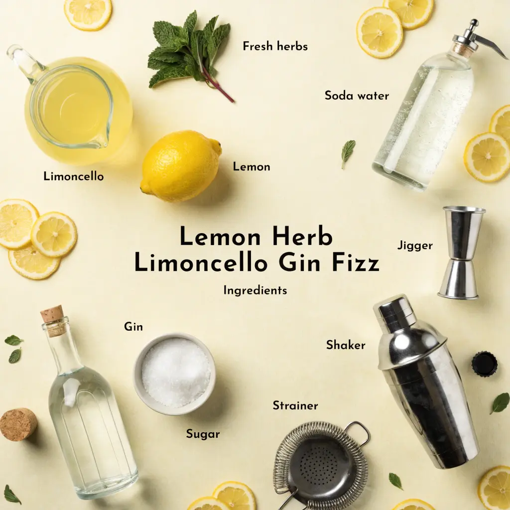 Lemon Herb Limoncello Gin Fizz