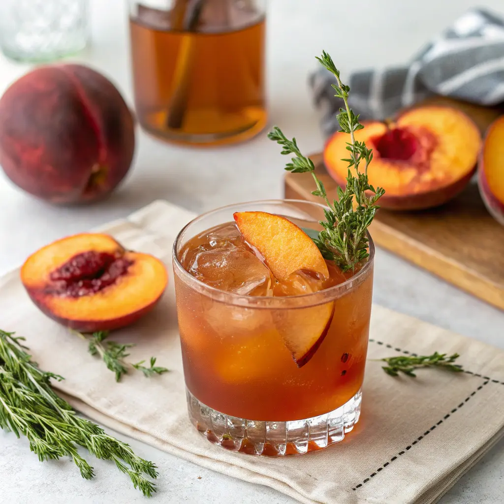 Smoked Peach Maple Bourbon Smash